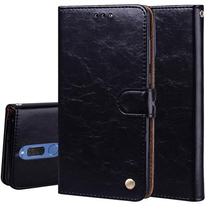 Voor Huawei mate 10 Lite & Nova 2i Business stijl olie Wax textuur horizontale Flip lederen draagtas met houder & kaartsleuven & portemonnee (zwart)