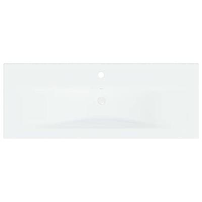 Inbouwwastafel met kraan 101x39x18 cm keramiek wit