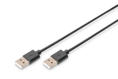 Digitus USB-kabel USB 2.0 USB-A stekker, USB-A stekker 1.00 m Zwart AK-300100-010-S