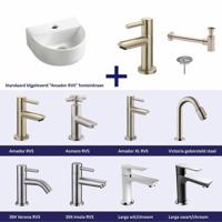 Fonteinset Helios Halfrond 30X25X12 cm RVS Aqua Splash - thumbnail