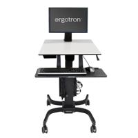 Ergotron WorkFit-C Mobiel zit/sta PC-werkstation 1-voudig 25,4 cm (10) - 61 cm (24) Zwart, Grijs In hoogte verstelbaar, Toetsenbordhouder, Kantelbaar, - thumbnail
