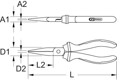 KS Tools 1151316 Platte tang Gereedschapsstaal 165 mm