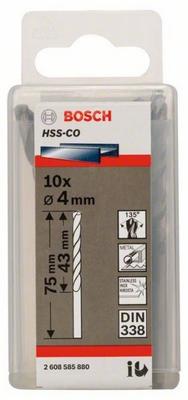 Bosch Accessoires Metaalboren HSS-Co, Standard 4 x 43 x 75 mm 10st - 2608585880 Bosch Accessoires Metaalboren HSS-Co, Standard 4 x 43 x 75 mm 10st - 2608585880