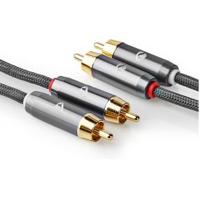 Nedis Stereo-Audiokabel | 2x RCA Male | 2x RCA Male | 2 m | 1 stuks - CATB24200GY20 CATB24200GY20 - thumbnail