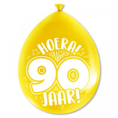 Party Ballonnen Hoera 90 Jaar - 8 Stuks