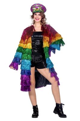 Tinsel jasje lang regenboog