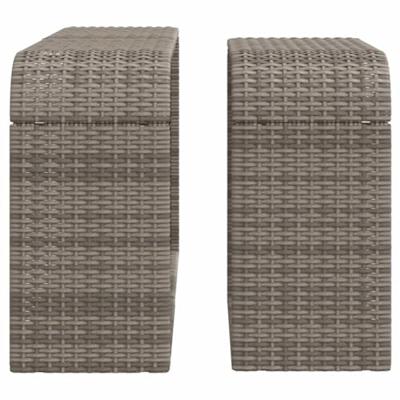 Opbergschappen 2 st poly rattan grijs Opbergschappen 2 st poly rattan grijs