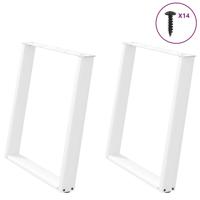 Eettafelpoten 2 st U-vormig 80x(72-73) cm staal wit - thumbnail