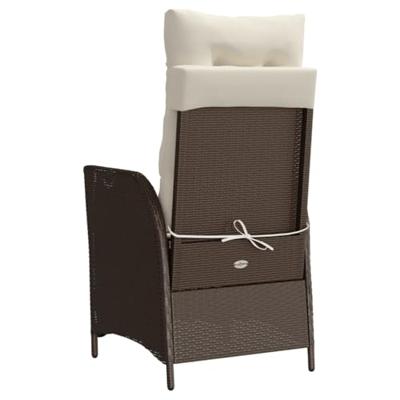 Tuinstoelen 2 st verstelbaar met voetensteun poly rattan bruin - thumbnail
