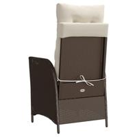 Tuinstoelen 2 st verstelbaar met voetensteun poly rattan bruin - thumbnail