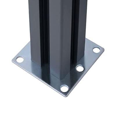 VidaXL Schuttingpalen 3 st 185 cm aluminium donkergrijs - thumbnail