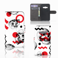 Telefoonhoesje met Naam Samsung Galaxy Xcover 3 | Xcover 3 VE Skull Red - thumbnail