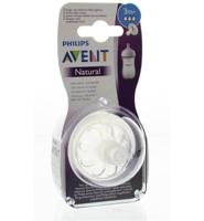 Philips AVENT 2 stuks, normale speen, 3m+, Natural-speen - thumbnail