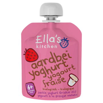 Ella's Kitchen Aardbei yoghurt griekse stijl 6+ maanden bio 90 Gram