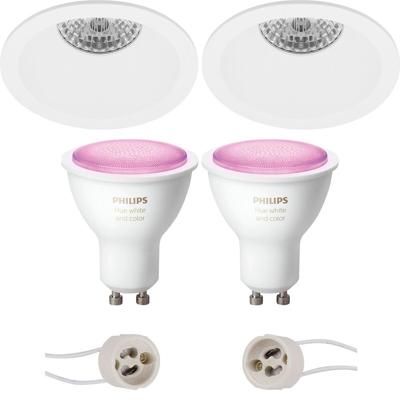 Philips Hue LED Inbouwspot Set Ø82mm - Mat Wit - Bluetooth