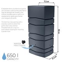 Regenton Aqua Tower 650 liter antraciet - thumbnail