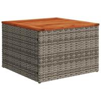 7-delige Loungeset met kussens poly rattan grijs - thumbnail