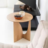 Ethnicraft Ronde Bijzettafel 'Geometric' Gevernist Eikenhout, 51cm, kleur Naturel - thumbnail