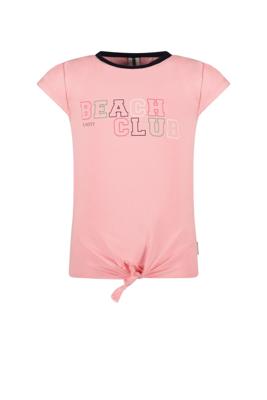 B.Nosy Meisjes t-shirt met knoop - Punch roze