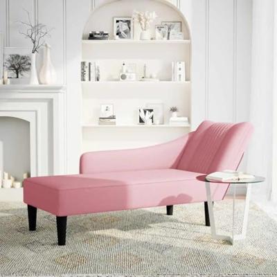 Chaise longue met rechterarmleuning fluweel roze Chaise longue met rechterarmleuning fluweel roze