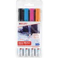 Viltstift edding 95 glasbord rond 1.5-3mm incl zwart assorti 4 stuks - thumbnail