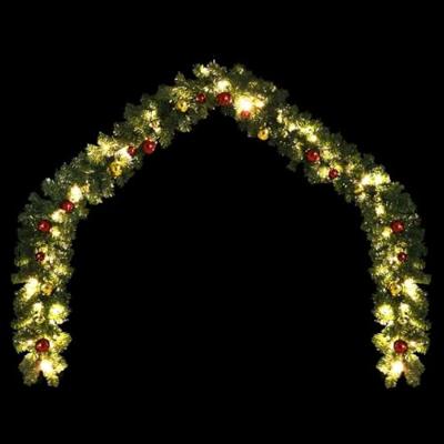 VidaXL Kerstslinger versierd met kerstballen en led-lampjes 20 m