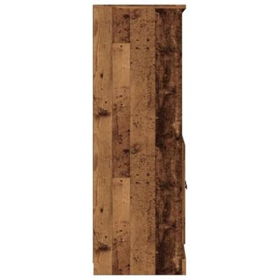 Hoge kast 60x35,5x103,5 cm bewerkt hout oud houtkleurig
