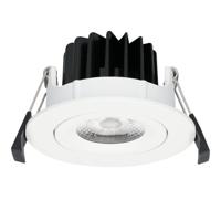 Set van 6 Salerno LED inbouwspots - 8W 650 lumen - 2700K warm wit - Dimbaar - Rond - Kantelbaar - IP44 waterdicht - Wit - Voor binnen, buiten en badkamer - thumbnail