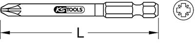 KS Tools 918.3251 9183251 Kruis-bit PZ 1 Vernikkeld E 6.3 5 stuk(s)