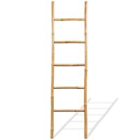 VidaXL Handdoekladder met 5 sporten 150 cm bamboe - thumbnail