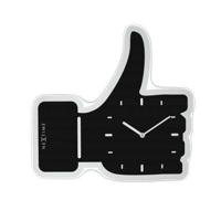 NeXtime klok 3072zw Thumbs up, 40.5x41.cm, Wall, Black/ Silver - thumbnail
