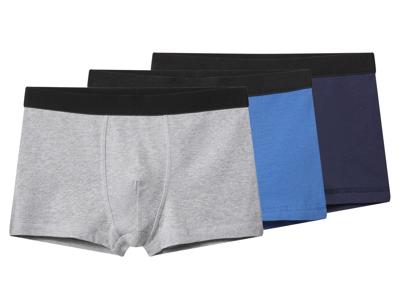 esmara Set van 3 kinder boxers (Donkerblauw/blauw/grijs, 158/164)