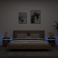 Nachtkastjes met LED 2 st 40x39x48,5 cm gerookt eikenkleurig - thumbnail