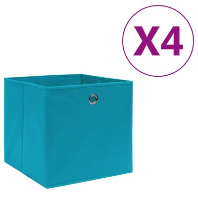 VidaXL Opbergboxen 4 st 28x28x28 cm nonwoven stof babyblauw VidaXL Opbergboxen 4 st 28x28x28 cm nonwoven stof babyblauw