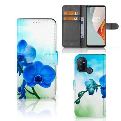 OnePlus Nord N100 Hoesje Orchidee Blauw - Cadeau voor je Moeder OnePlus Nord N100 Hoesje Orchidee Blauw - Cadeau voor je Moeder
