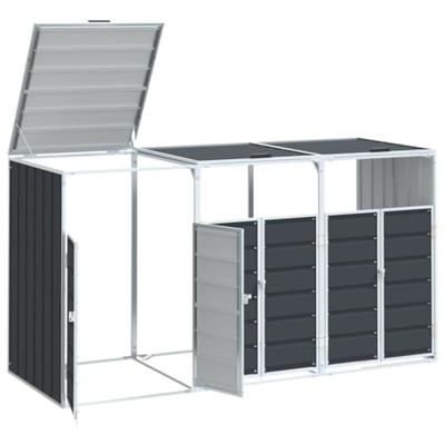 Containerberging voor 3 containers 216x81x115cm staal antraciet