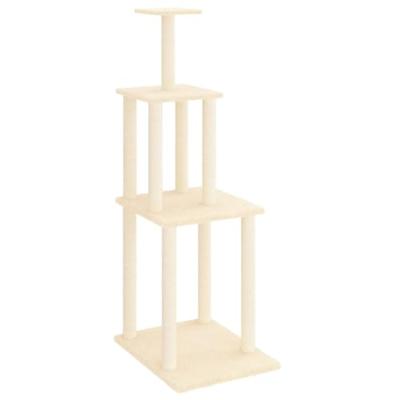 Kattenmeubel met sisal krabpalen 149 cm crmekleurig - thumbnail