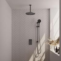 Brauer Gunmetal Carving Thermostatische Regendoucheset Inbouw - Hoofddouche 30 cm - 3 Weg - Handdouche 3 Standen - Doucheslang - Geintegreerde Glijstang - Gunmetal - thumbnail