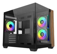 Cooler Master Elite 481 Wood zwart - thumbnail