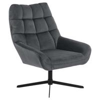 Sohome Draaifauteuil 'Nela' Velvet, kleur Donkergrijs - thumbnail