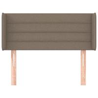 Hoofdbord met randen 93x16x78/88 cm stof taupe - thumbnail