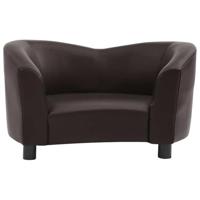 Hondenbank 67x41x39 cm kunstleer bruin - thumbnail