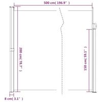 Windscherm uittrekbaar 200x500 cm antracietkleurig - thumbnail