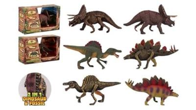 Johntoy Animal world tweezijdige dino - stegosaurus