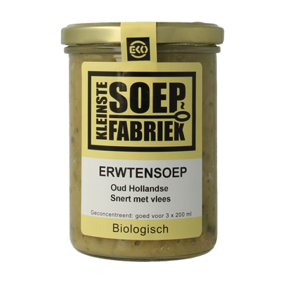 Erwtensoep/snert met vlees bio 400 Milliliter Erwtensoep/snert met vlees bio 400 Milliliter