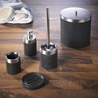 Tandenborstelhouder Sapho Stone Vrijstaand 10.2x7.5 cm Polyresin Zwart - thumbnail
