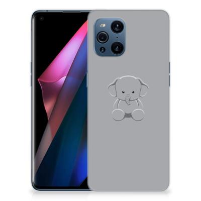 OPPO Find X3 | X3 Pro Telefoonhoesje met Naam Grijs Baby Olifant OPPO Find X3 | X3 Pro Telefoonhoesje met Naam Grijs Baby Olifant