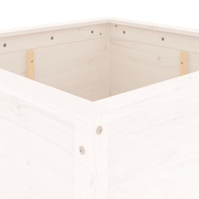 VidaXL Plantenbak 82,5x82,5x78 cm massief grenenhout wit