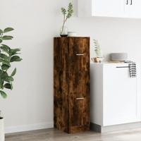 Apothekerskast 30x41x118 cm bewerkt hout gerookt eikenkleurig - thumbnail