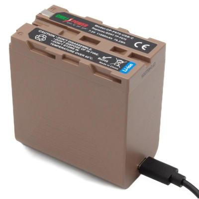 ChiliPower accu NP-F970 met 11.000mAh - USB-C input en output en USB-A output ChiliPower accu NP-F970 met 11.000mAh - USB-C input en output en USB-A output
